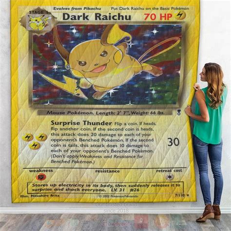HOT Anime Pokemon Dark Raichu Legendary Collection Luxury Quilt Boxbox Branding Luxury T