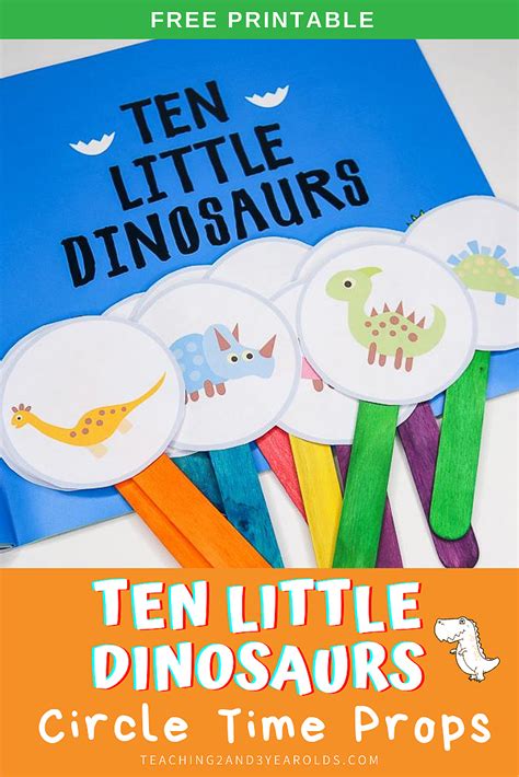 Ten Little Dinosaurs Circle Time Activity {Free Printable Props}