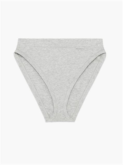 Cotton Essentials High Leg Bikini Panty In Grey Savage X Fenty