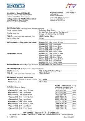 Remplissable En Ligne Kollektor Solar Keymark Fax Email Imprimer