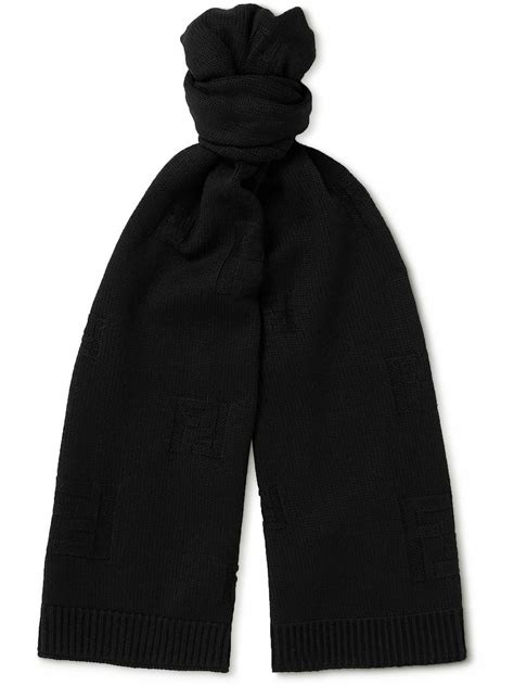 Fendi Logo Jacquard Wool Scarf Fendi