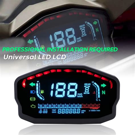 Universele Motorcycle Lcd Digitale Snelheidsmeter Vicedeal