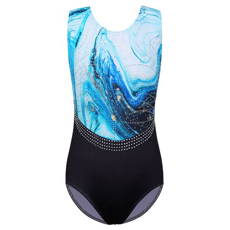 Baohulu Sparkle Diamond Gymnastics Leotards For Girls Shiny Sleeveless