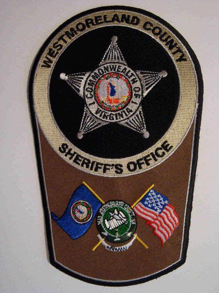 Westmoreland County Sheriff Va 2 Police Patches Westmoreland County Sheriffs