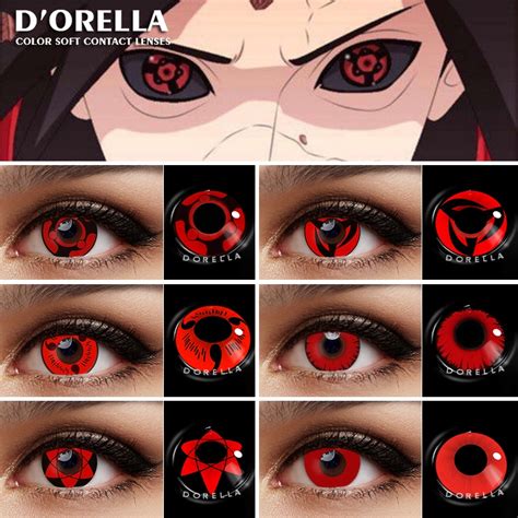 Sharingan Contact Lens Pupil Uchiha Eye Cosplay Colored Lenses 2pcs