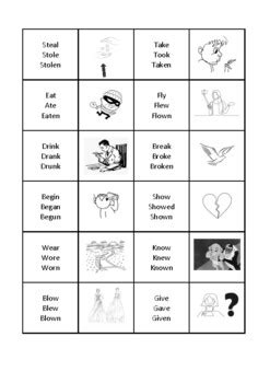 Irregular Verbs Dominoes Game By The Esl Educator Tpt