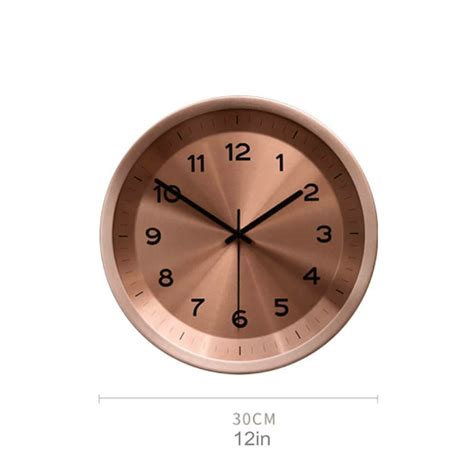 Unique Rose Gold Wall Clock Modern Home Interior Warmth Round Watches ...