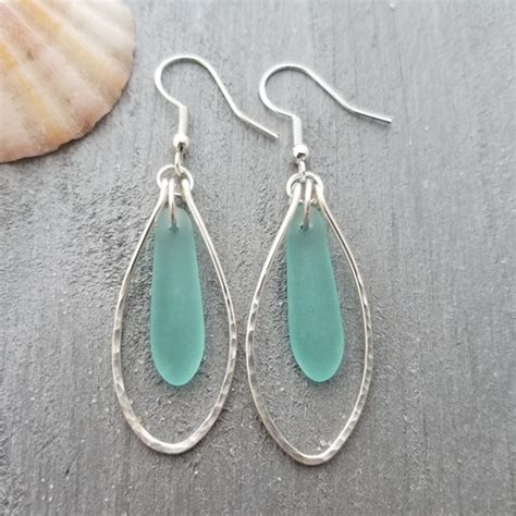 Made In Hawaii Hammered Wire Loop Turquoise Bay Blue Sea Etsy