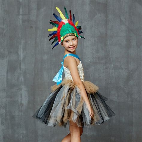 Girls Indian Pocahontas Tutu Dress Kids Pocahontas Costume Etsy