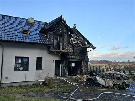 112 Polkowice Pożar domu jednorodzinnego w Ułanowie 1 osoba poparzona