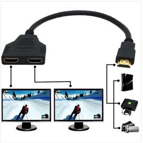 สาย Y hdmi splitter 1 ออก 2 จอ full hd 1080p Shopee Thailand