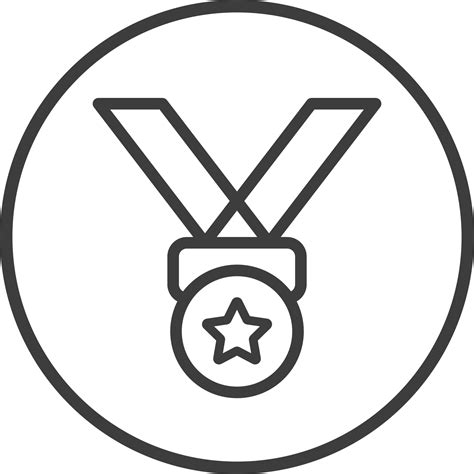 Award Medal Icon In Thin Line Black Circle Frames Png