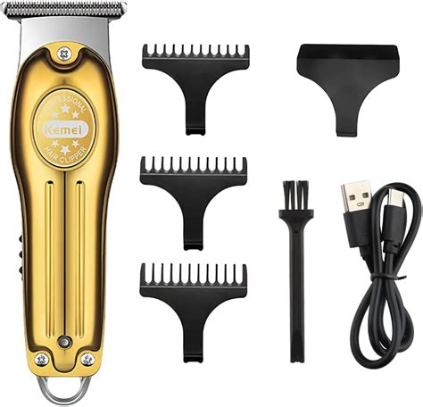 Kemei Professional Men S Hair Clippers Zero Gapped Gold Cordless Hair