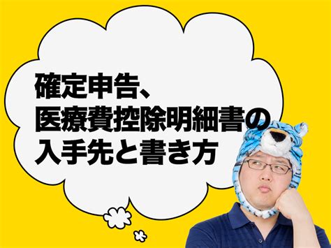 【2023年提出 確定申告】医療費控除に必要な「医療費控除の明細書」入手先と書き方