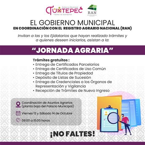 Regresan Las Jornadas Agrarias A Tuxtepec Gobierno Municipal De Tuxtepec