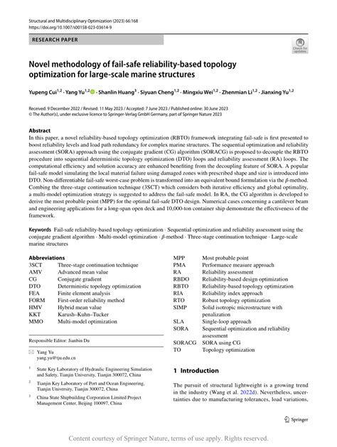 Novel Methodology Of Fail Safe Reliability Based Topology Optimization