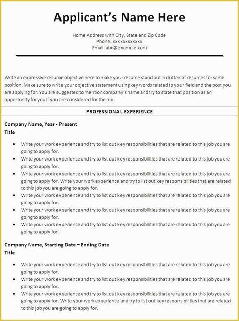 Free Professional Resume Templates 2017 Of Chronological Resume