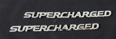 Set Of Two Supercharged Badges Chrome Emblems All Chrome Sfx