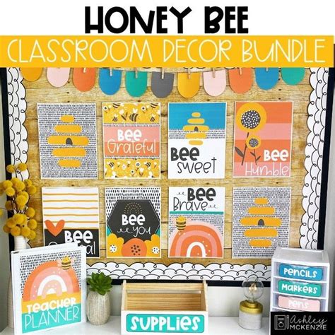 Honey Bee Classroom Decor Bundle Easy And Modern Classroom Etsy In 2022 Bee Classroom Bee