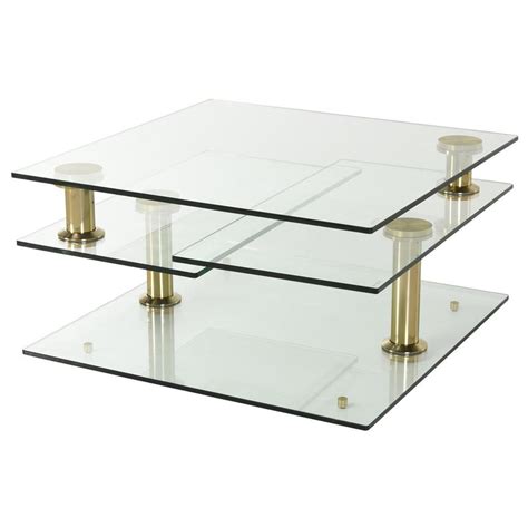 Square Clear Gold Motion Coffee Table El Dorado Furniture