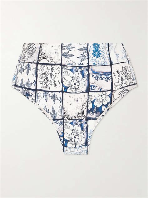 Agua By Agua Bendita Net Sustain Magenta Porcelaina Floral Print Recycled Bikini Briefs Net