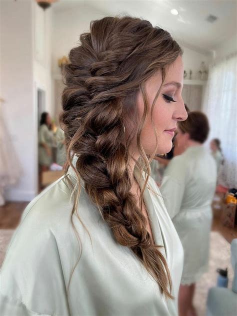 Side Fishtail Braid Wedding