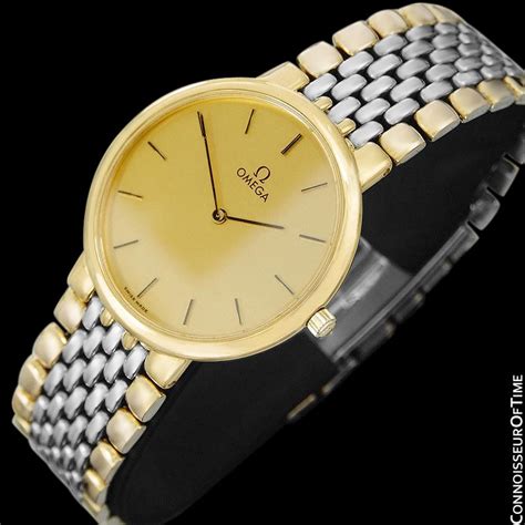 Omega De Ville Mens Two Tone Ultra Thin Dress Watch With Bracelet 18