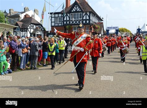 The Yorkshire Volunteers Band Marching Uk Stock Photo Alamy