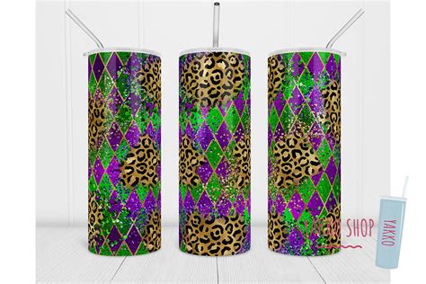 Oz Mardi Gras Leoaprd Tumbler Carnival Graphic By Yakkodesign