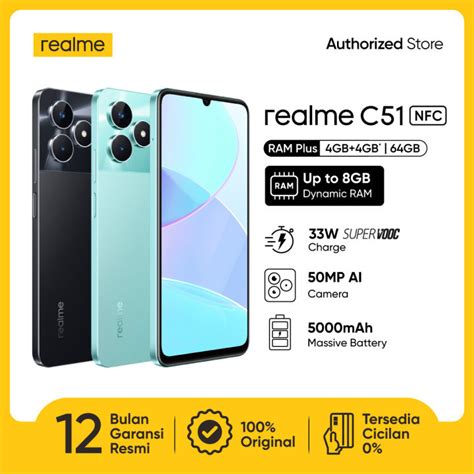 Realme C51 Nfc 4gb4gb 64gb 4gb4gb 128gb Dynamic Ram 33w