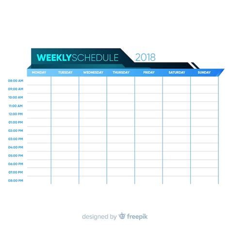 Plantilla Colorida De Horario Semanal Con Diseño Plano Vector Gratis