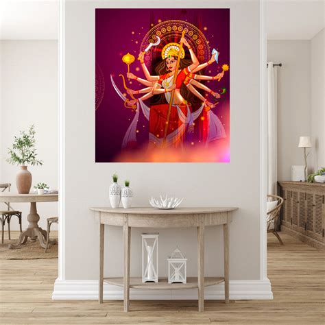 Durga Devi Self Adhesive Sticker Poster – Myindianthings