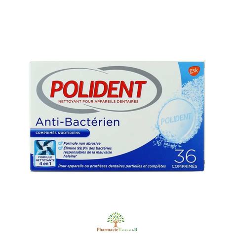 Polident Nettoyant Anti Bactérien Boîte De 36 Comprimés Livraison