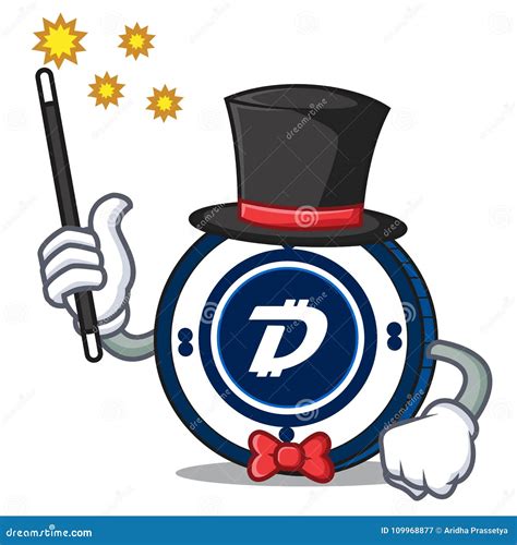 Historieta De La Mascota De La Moneda De Digibyte Del Mago Fotograf A