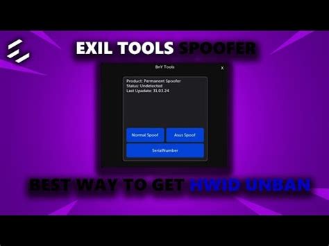 Exil Tools Best Permanent Spoofer How To Get Hwid Unbanned Free Key