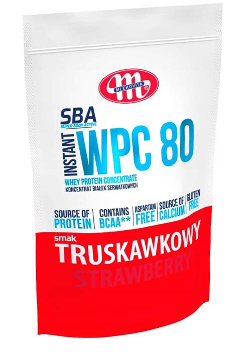 MLEKOVITA SBA WPC 80 700G TRUSKAWKA KONCETRAT BIAŁEK SERWATKOWYCH