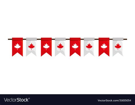 Canadian banner pennant happy canada day Vector Image