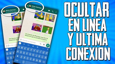 Como Ocultar En Linea Y La Hora De Ultima Conexion En Whatsapp Youtube