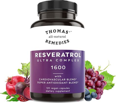 Thomas All Natural Remedies Resveratrol 1600mg Organic Trans Resveratrol