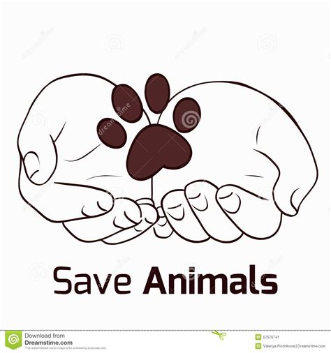 Protect Animals Cartoon Illustration On The Theme Of Saving Animals