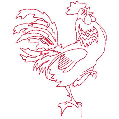 Rooster Redwork Machine Embroidery Design Embroidery Library At