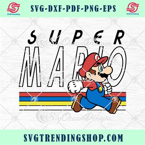 Nintendo Super Mario Rainbow Super Mario Bros SVG PNG EPS DXF Cricut F