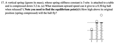 Solved A Vertical Spring Ignore Its Mass Whose Spring