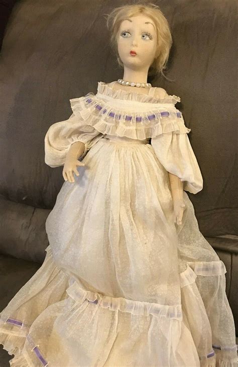 Vtg Early 1920 S Antique Lenci Felt Cloth Jointed Lady Boudoir Woman Doll 25 Antique Price