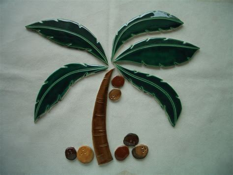 Ysm Xxl 13 Pc Palm Tree Coconuts Ceramic Mosaic Tile Set