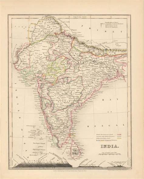 Milner's 1850 Map of India - Art Source International