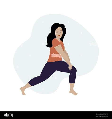 Woman Doing A Hip Flexor Stretch Stock Vector Image Art Alamy