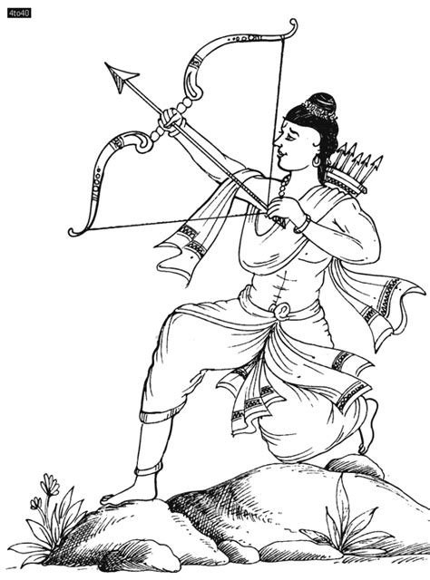 Happy Dussehra Festival Celebration Coloring Page With Lord Rama