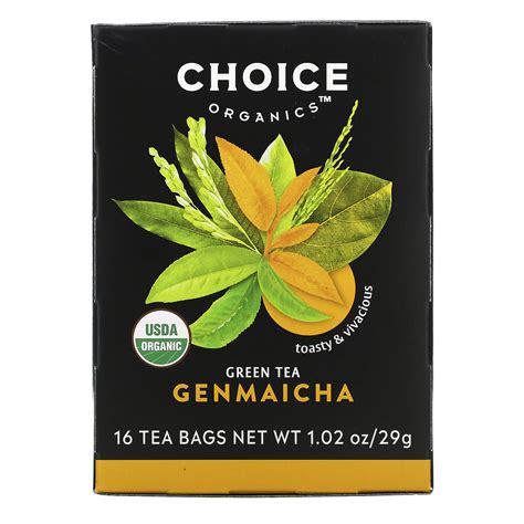 Choice Organic Teas Green Tea Genmaicha 16 Tea Bags 1 02 Oz 29 G Iherb