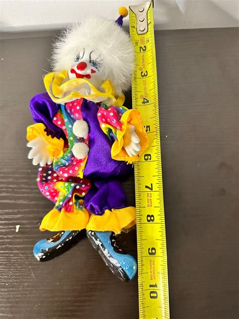 Vintage Clown Colorful Clown Doll Porcelain Head Sandbag Body Etsy